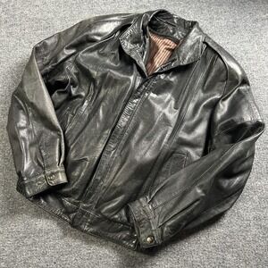 Vintage Tannery West Jacket Mens Medium Black Leather Bomber 3M Thinsulate 80s